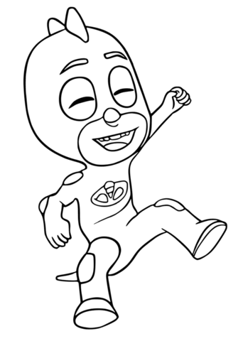 342x480 Unique Masks Coloring Pages Colouring Photos Of Tiny Gecko From Pj - Gecko Drawing Template