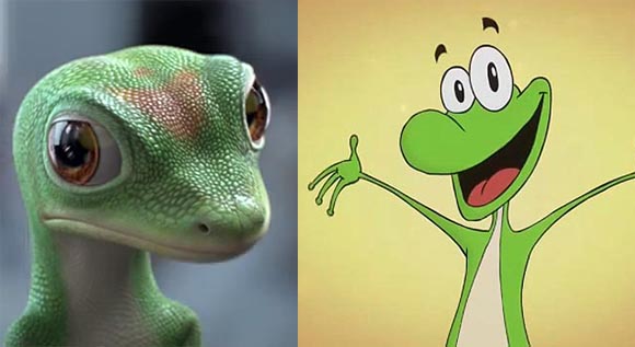 580x317 the geico gecko does not like being called a cartoon - Geico Gecko Drawing