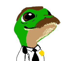 300x250 the geico gecko as paul blart mall cop drawing - Geico Gecko Drawing