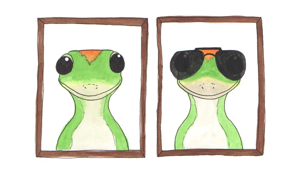 1024x576 the geico gecko on twitter aviators make everyone look cooler - Geico Gecko Drawing