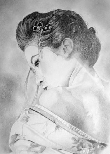 375x524 geisha drawing - Geisha Drawing