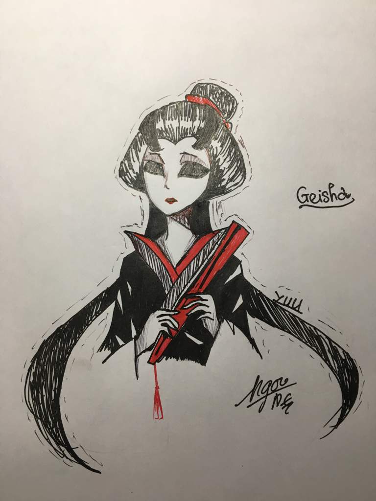 768x1024 my geisha drawing identity v official amino - Geisha Drawing