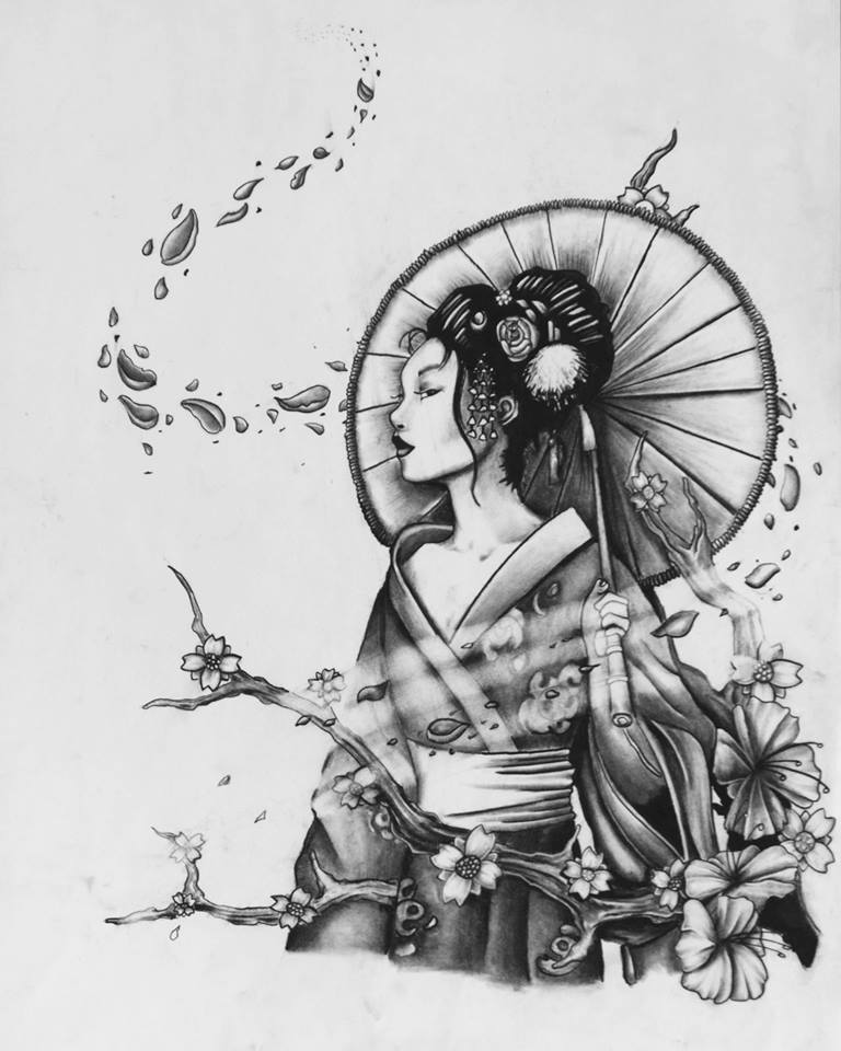 768x960 pencil drawings pencil drawings geisha women - Geisha Drawing