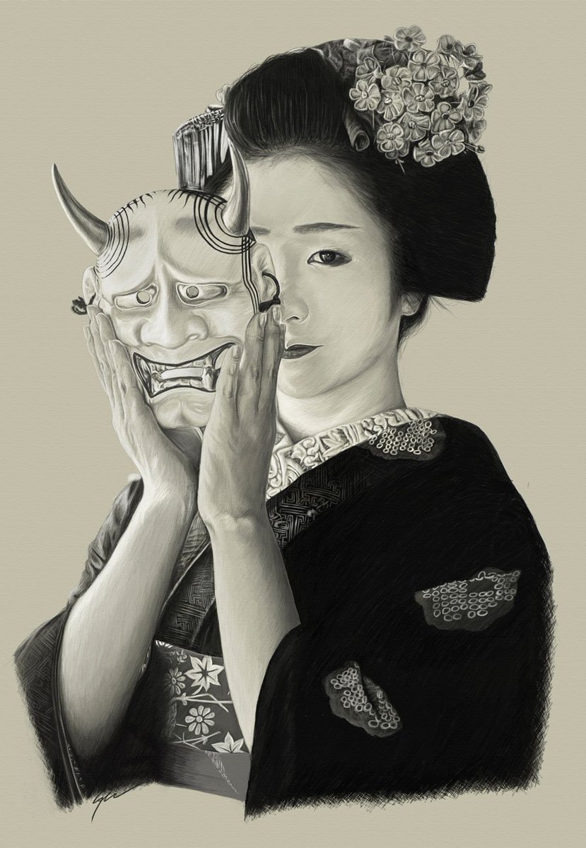 829x1200 Phantomfox On Twitter My - Geisha Drawing
