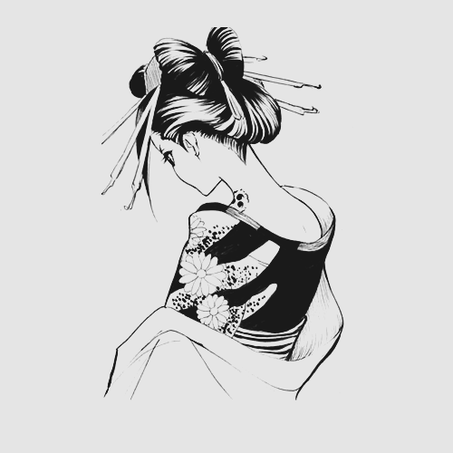 500x500 image about girl in funky beauty - Geisha Drawing Tumblr