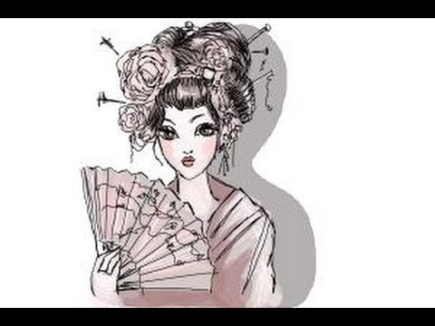 480x360 How To Draw A Geisha - Geisha Face Drawing