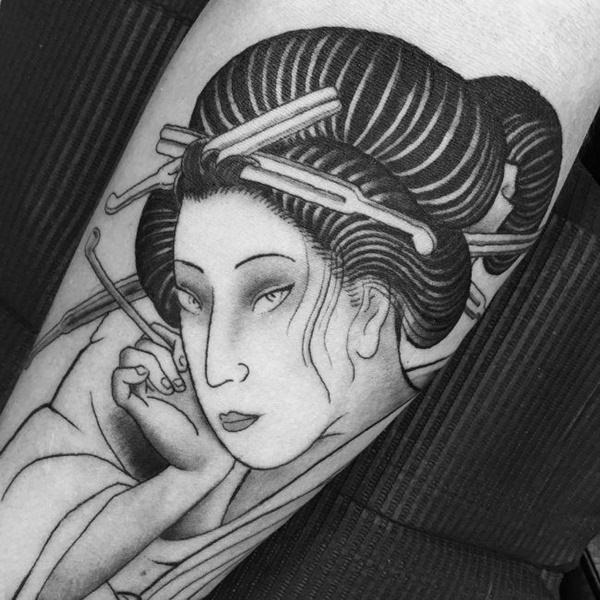 600x600 Geisha Tattoo Ideas Go Exotic ! - Geisha Face Drawing