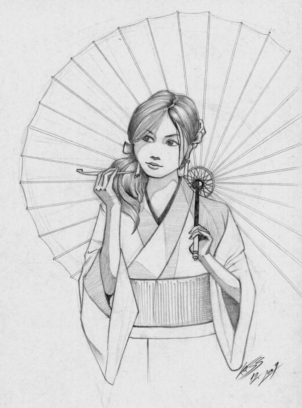 Geisha Girl Drawing