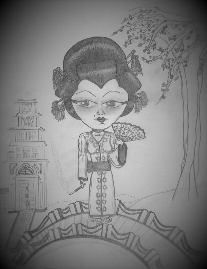 692x900 Geisha Girl Drawing - Geisha Girl Drawing