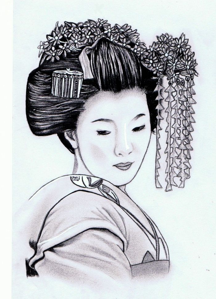 700x970 Geisha Girl - Geisha Girl Drawing