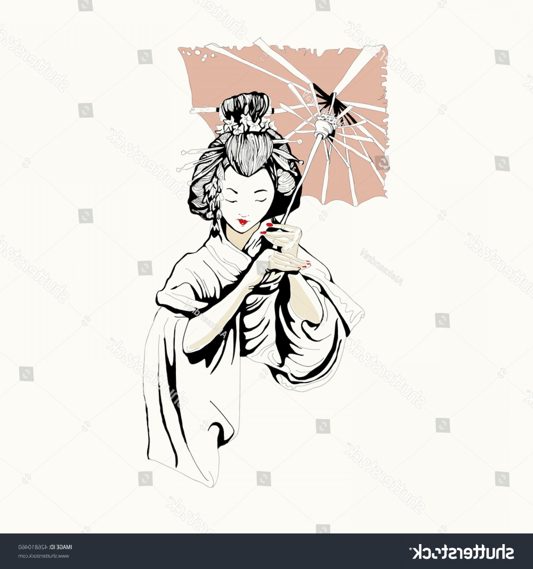 1800x1920 Japanese Geisha Girl Woman Drawing Vector Soidergi - Geisha Girl Drawing