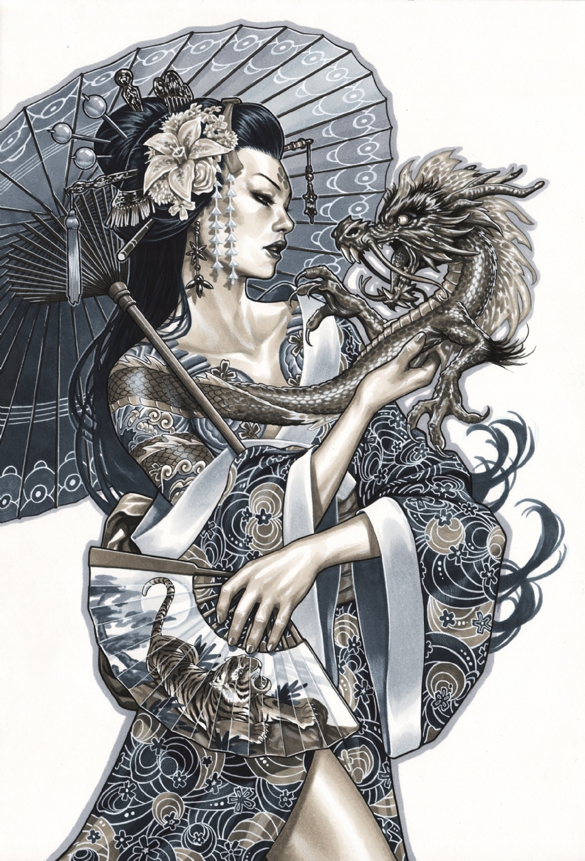 850x1250 mark brooks monsters and dames emerald city con con cover - Geisha Girl Drawing