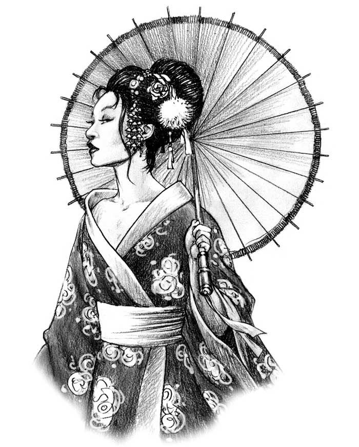 700x872 Pin Japanese Female Samurai Warrior Drawing Images - Geisha Girl Drawing