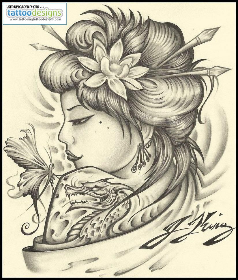 825x968 geisha tattoo designs geisha tattoo - Geisha Tattoo Drawing