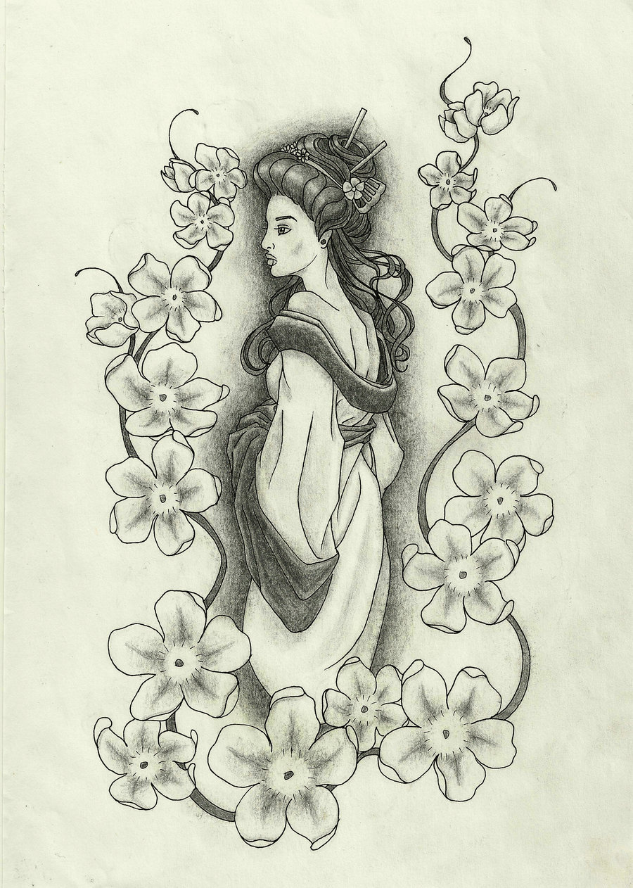 900x1262 The Japanese Geisha Tattoo Drawing Tattoo Ideas - Geisha Tattoo Drawing