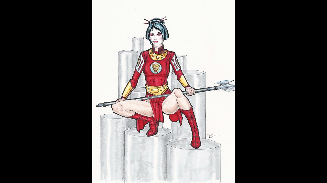 1280x720 Geisha Warrior Speed Drawing - Geisha Warrior Drawing