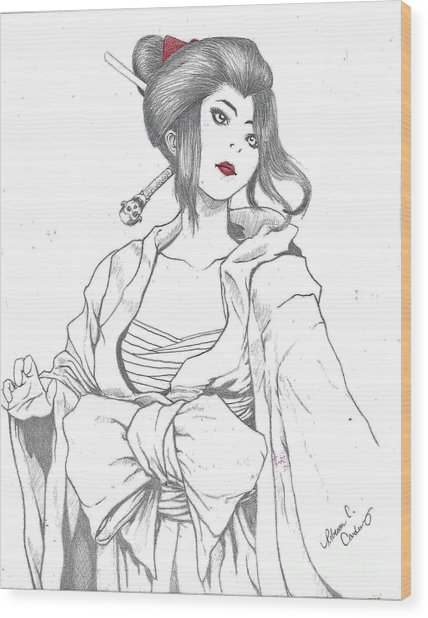 428x618 Geisha Warrior Drawing - Geisha Warrior Drawing