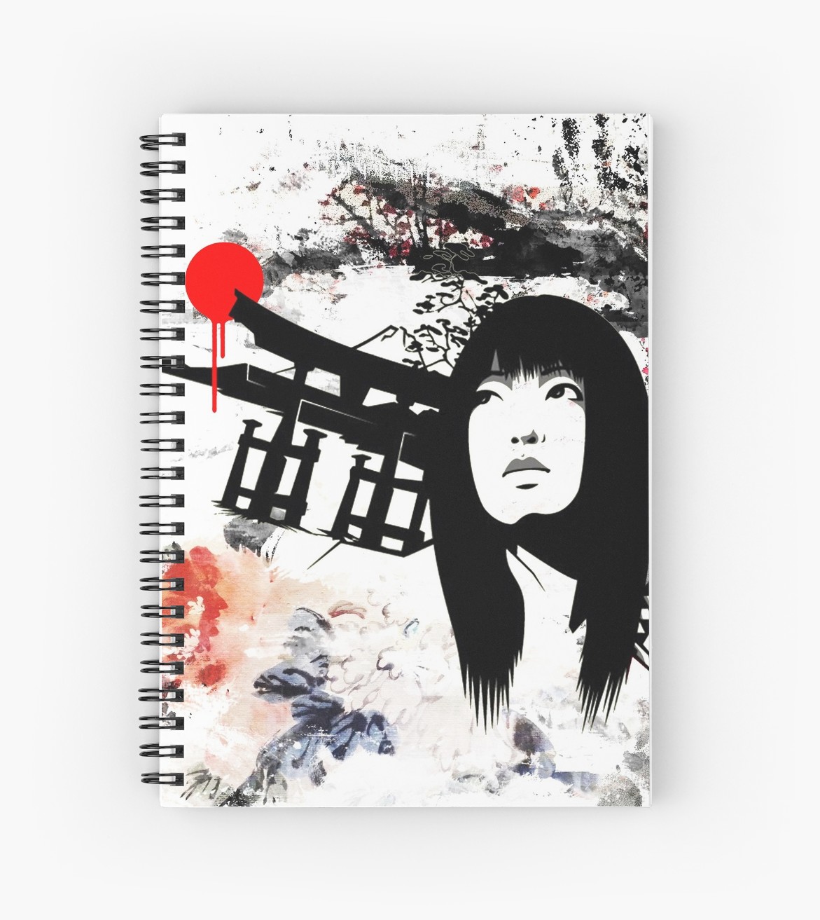 1171x1313 Japanese Geisha Warrior Spiral Notebooks - Geisha Warrior Drawing