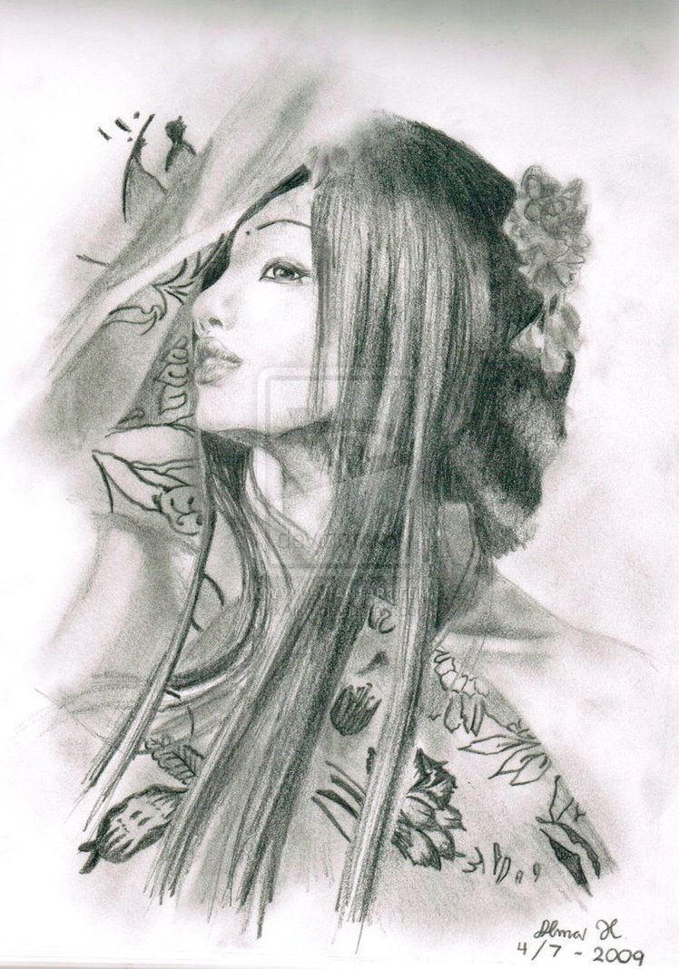 748x1068 Geisha Warrior - Geisha Warrior Drawing