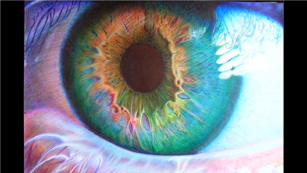 1280x720 drawing a realistic eye ballpoint pen and gel ink pen - Gel Pen Drawings