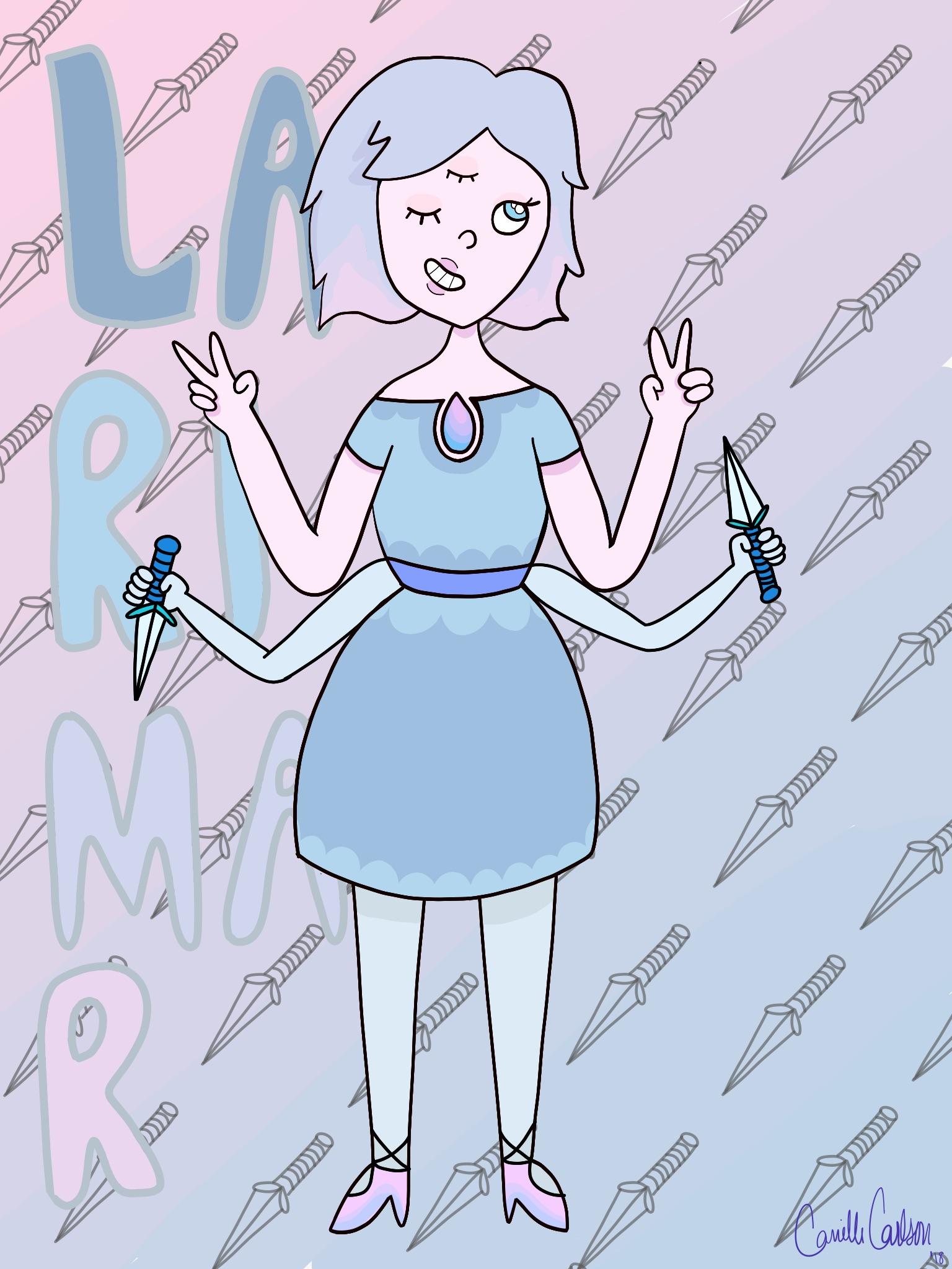 1536x2048 Here's A Fun Little Gem Drawing I Did For Practice, Larimar - Gem Drawing