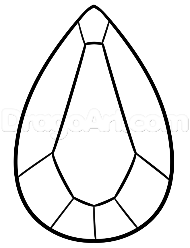 662x866 How To Draw A Sapphire, Step - Gem Drawing