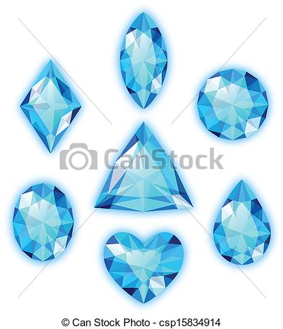 404x470 Set Of Blue Gems Isolated On White Set Of Colored Gems Isolated - Gem Drawing