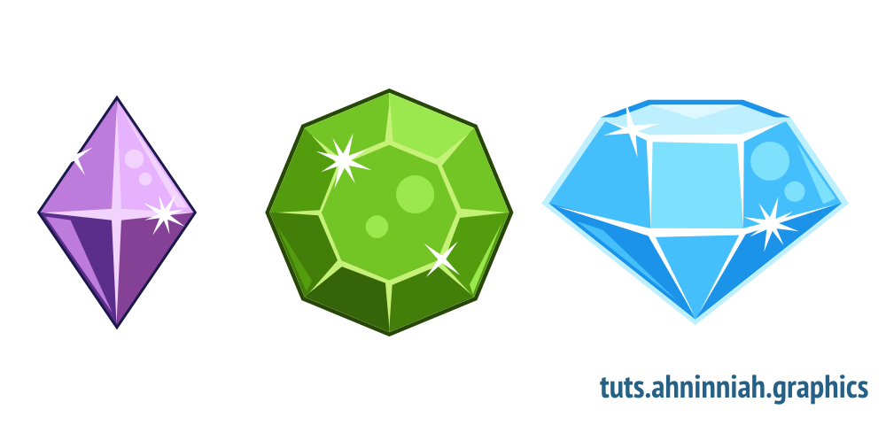 1000x480 Gems Drawing Facet For Free Download - Gem Drawing