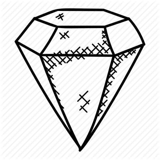 512x512 Diamond, Gem, Gemstone, Jewel, Precious Stone Icon - Gem Line Drawing