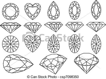 450x337 Diamond Line Drawing - Gem Line Drawing