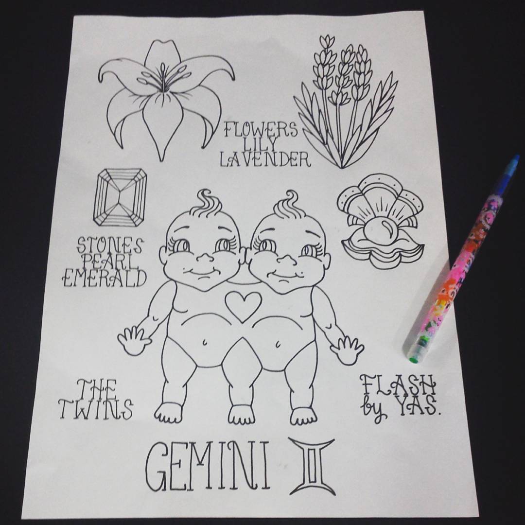 1080x1080 Best Gemini Tattoo - Gemini Drawings
