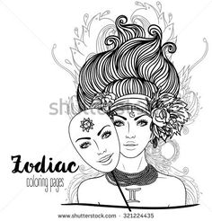 236x246 Best Gemini Images Cool Drawings, Zodiac, Zodiac Art - Gemini Drawings