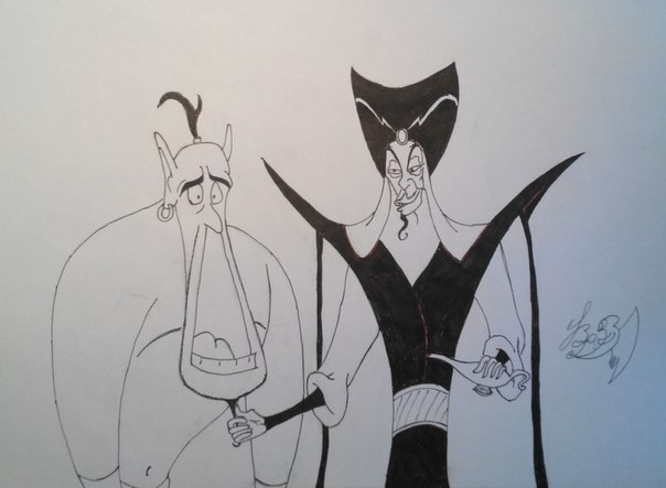 604x443 how to draw jafar and gene - Gene Drawing