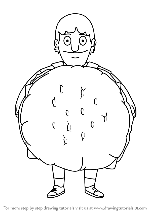 600x846 learn how to draw gene belcher from bob's burgers - Gene Drawing