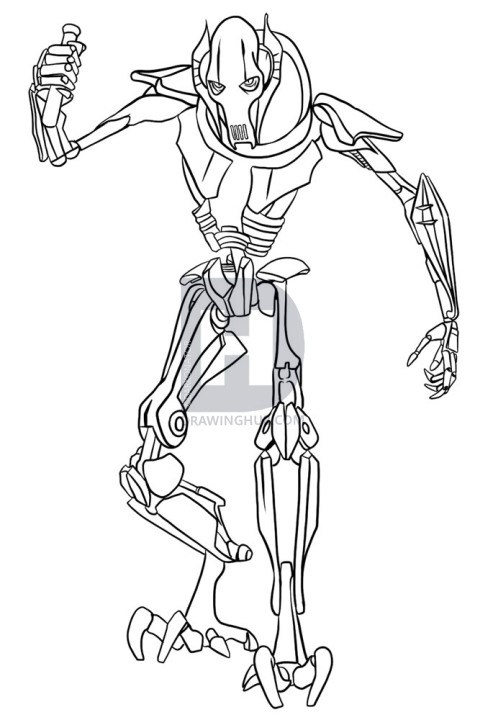 493x720 how to draw general grievous, step - General Drawing