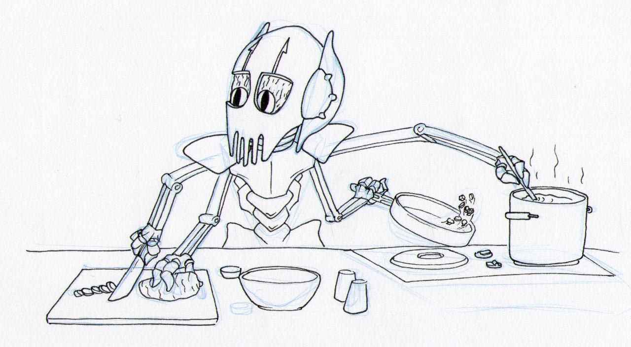 1280x704 General Grievous Doodle A Day - General Grievous Drawing