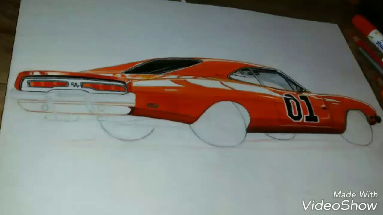 1280x720 general lee speed drawing - General Lee Car Drawing