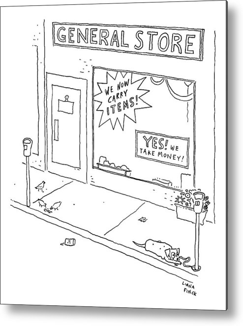 494x662 general store features signs 'yes metal print - General Store Drawing