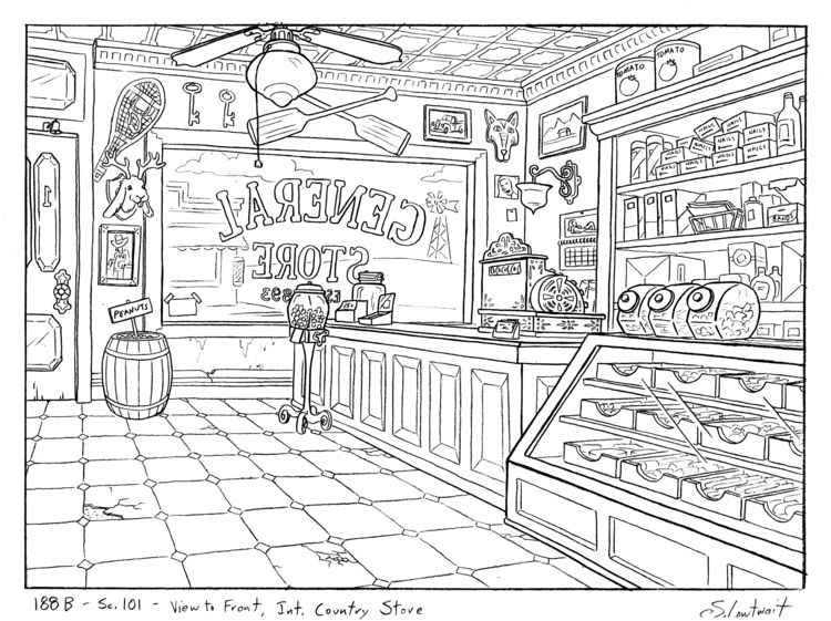 750x561 here's the inside of that general store from the last scene - General Store Drawing