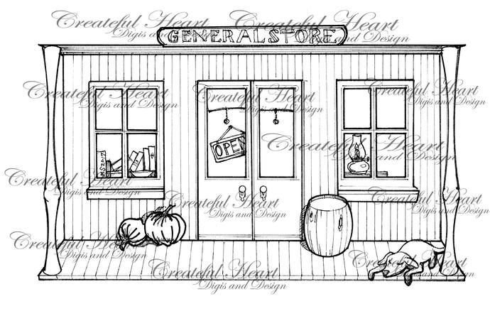 690x438 the general store - General Store Drawing