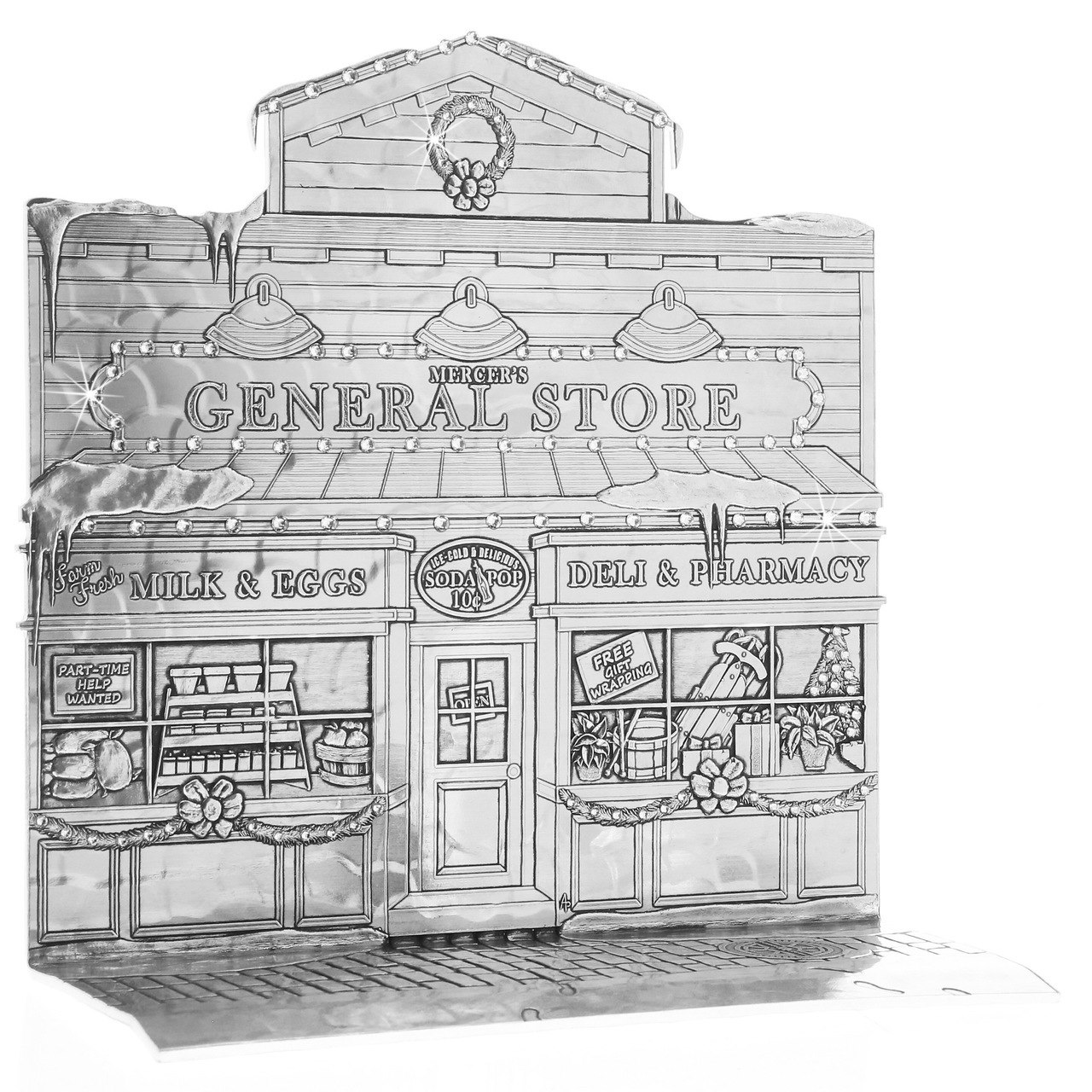1280x1280 the magic christmas village mercer's general store with swarovski - General Store Drawing