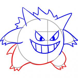 302x302 How To Draw Gengar, Step - Gengar Drawing