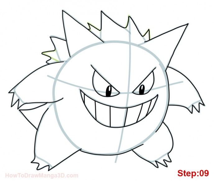 688x581 How To Draw Gengar Pokemon Step How To Draw Drawings - Gengar Drawing