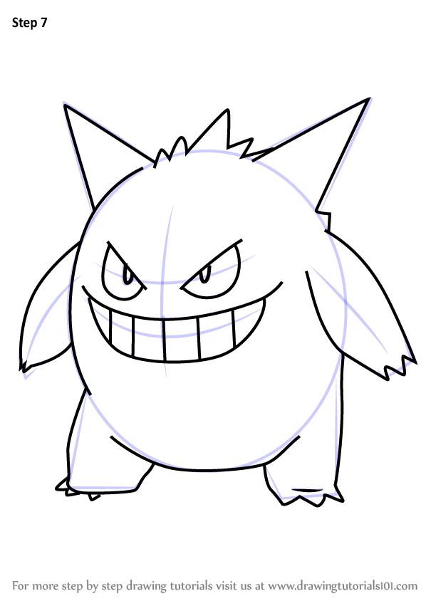 598x844 Learn How To Draw Gengar From Pokemon Go - Gengar Drawing