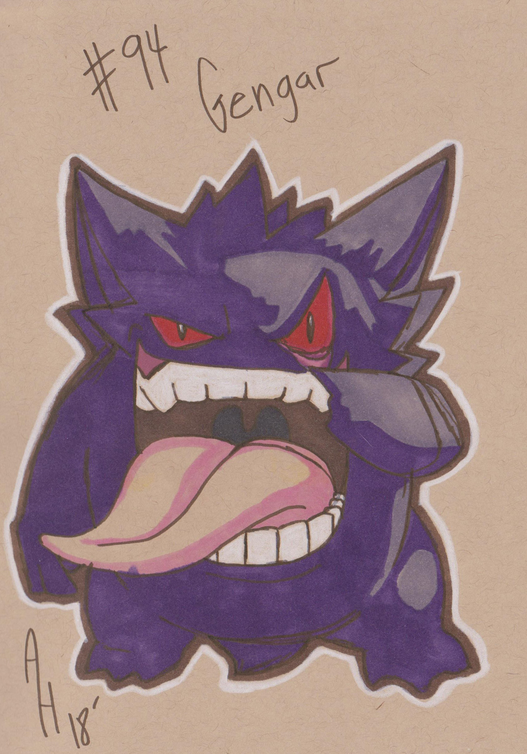 1784x2550 Pokemon Gengar Drawing Etsy - Gengar Drawing