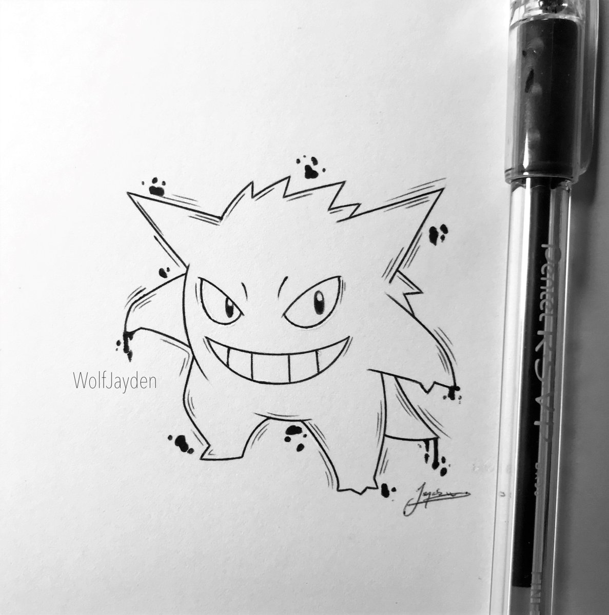 1187x1200 Wolf On Twitter Another Quick Pokemon Drawing, This Time It - Gengar Drawing