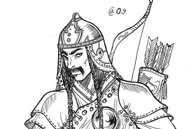640x429 genghis khan drawing, pencil, sketch, colorful, realistic art - Genghis Khan Drawing