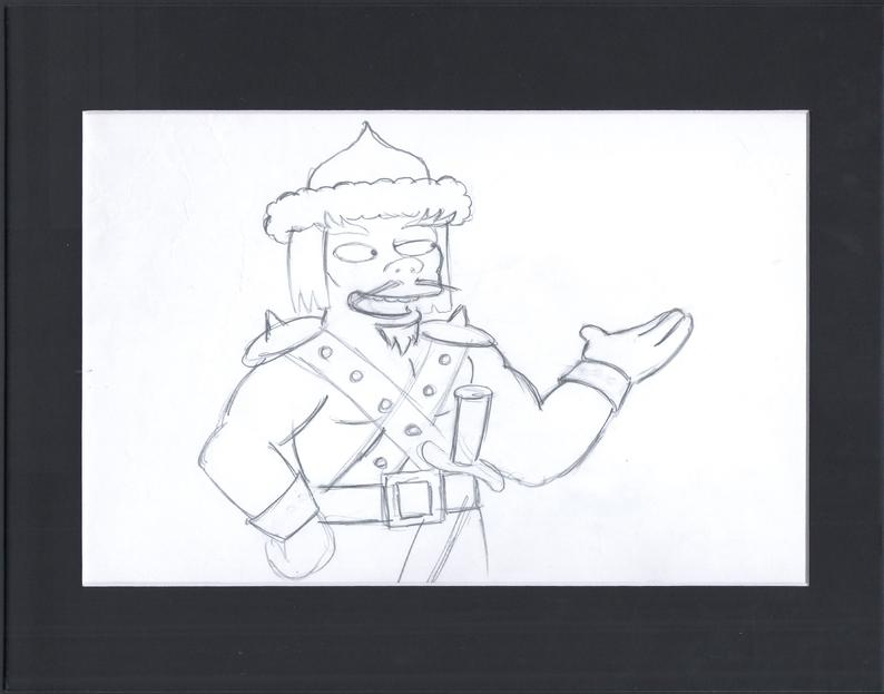 794x623 the simpsons genghis khan original animation cel drawing with etsy - Genghis Khan Drawing