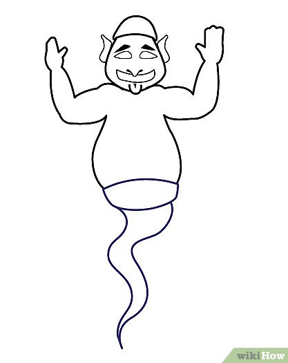 417x525 how to draw a genie steps - Genie Drawing