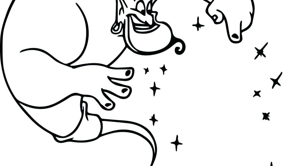 960x544 Coloring Pages For Kids Unicorn Online Free Genie Lamp Drawing - Genie Lamp Drawing